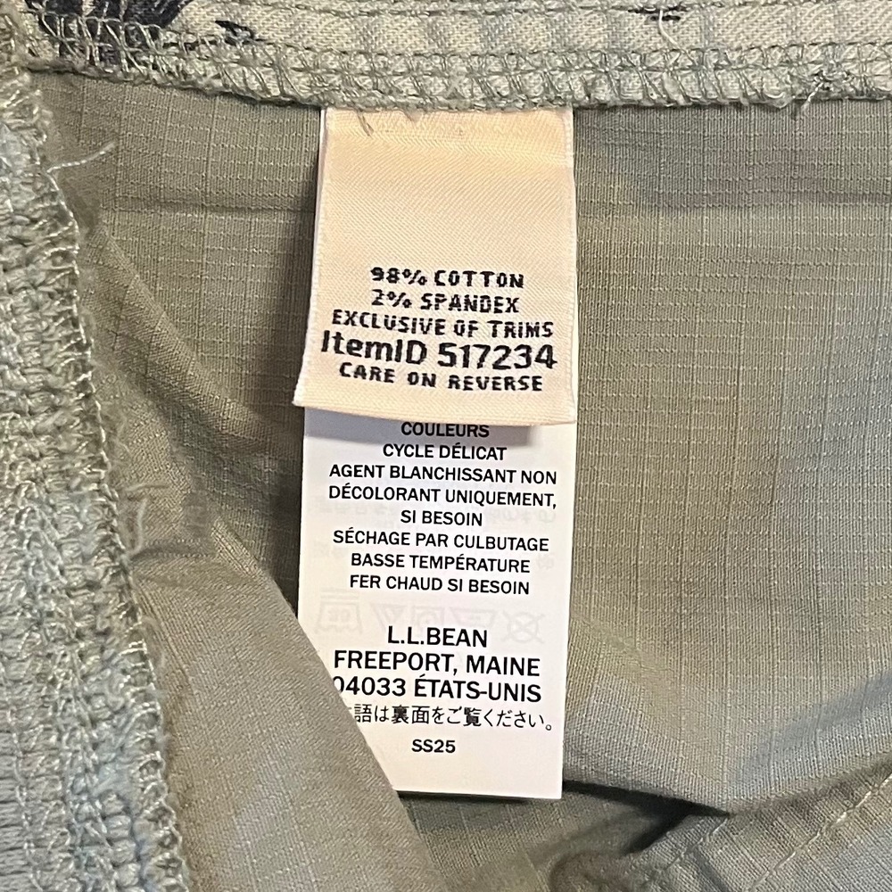 L.L. Bean Ripstop Pull-On Shorts Men 2X Plus Faded Sage Gorpcore Hiking Trail - Picture 6 of 7